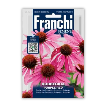 Rudbekija Purple Red - vijolično rdeča Sprednja stran embalaže semen Rudbekija Purple Red - vijolično rdeča