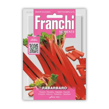 Rabarbara – trajnica za marmelade in sladice Sprednja stran embalaže semen rabarbare trajnice za marmelade in sladice