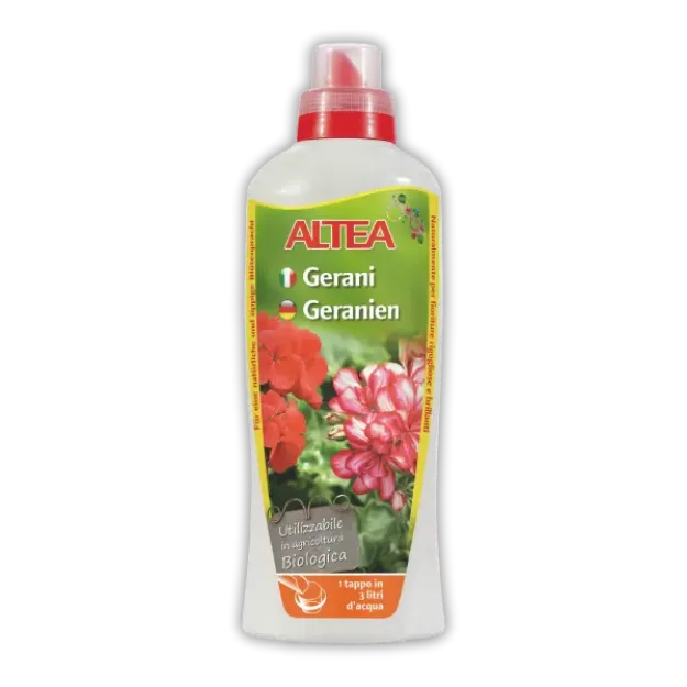 Altea Gerani tekoče biološko gnojilo za pelargonije in balkonsko cvetje