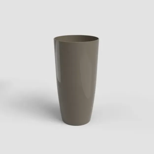 Visok cvetlični lonec Santorini - rjav