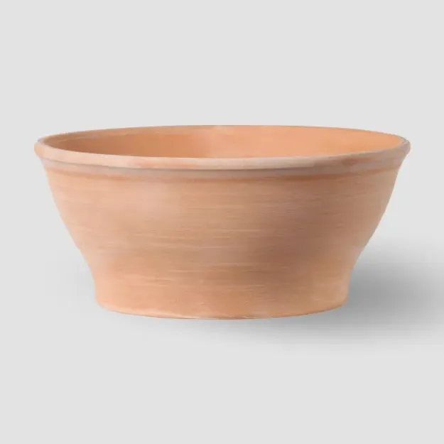 terracotta cvetlična skleda Ciotola Liscia - v barvi bele gline