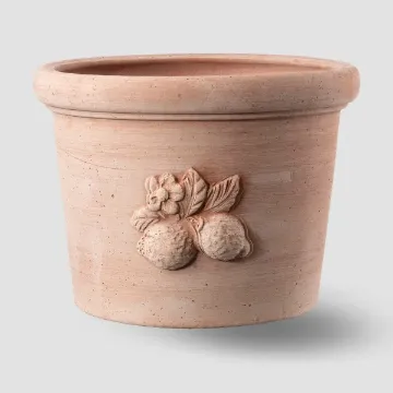Tradicionalan terracotta lonec Sicilia Cylinder - okrogel lonec z motivom limone Tradicionalan terracotta lonec Sicilia Cylinder - okrogel lonec z motivom limone