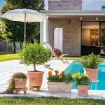 Tradicionalan terracotta lonec Sicilia Cylinder - okrogel lonec z motivom limone
