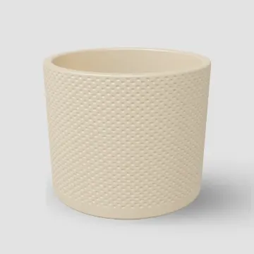 Pikčasti keramični lonček Evi - smetana biserna Pikčasti keramični lonček Evi - smetana biserna