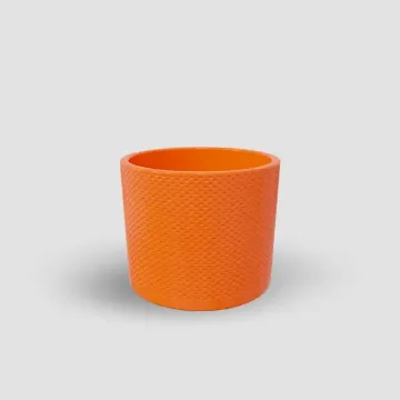 Pikčasti keramični lonček Evi - mandarina oranžna sijaj Pikčasti keramični lonček Evi - mandarina oranžna sijaj