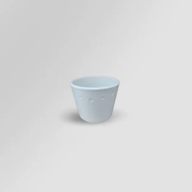 Keramični lonček Lina - v barvi smetane s srčki