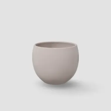 Okrogel keramični lonček Lisa - topla siva sijaj Okrogel keramični lonček Lisa - topla siva sijaj