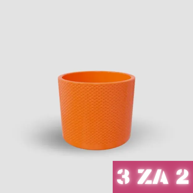 Slika 3 ZA 2: Pikčasti keramični lonček Evi - mandarina oranžna sijaj
