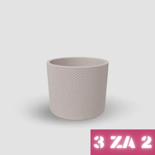 Slika 3 ZA 2: Pikčasti keramični lonček Evi - topla siva sijaj