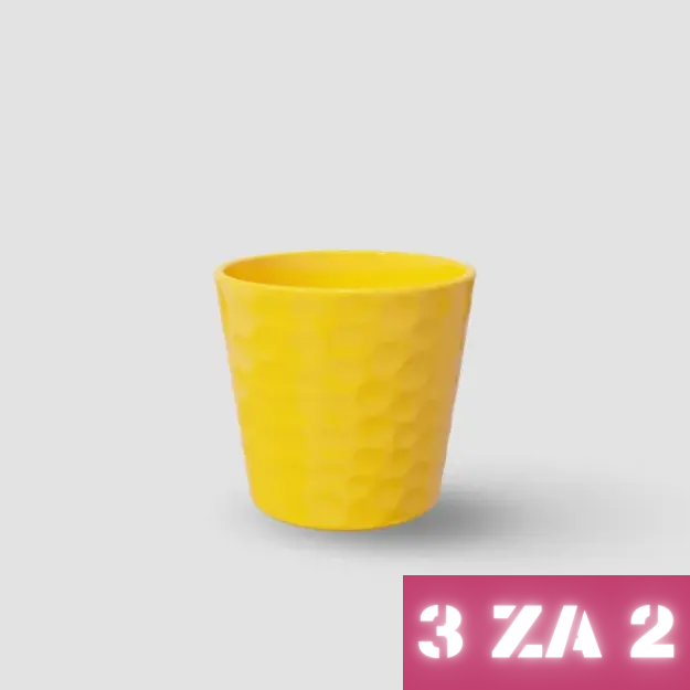 Slika 3 ZA 2: Pikast keramičen lonček Linda - rumena sijaj
