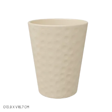 Pikast keramičen lonček Linda - smetana biserna sijaj Keramičen cvetlični lonec v biserno smetana barvi s sijajem višine 16.7 cm