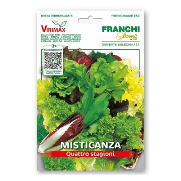 Mešanica solat štirje letni časi Sprednja stran embalaže semen Mešanice solat štirje letni časi