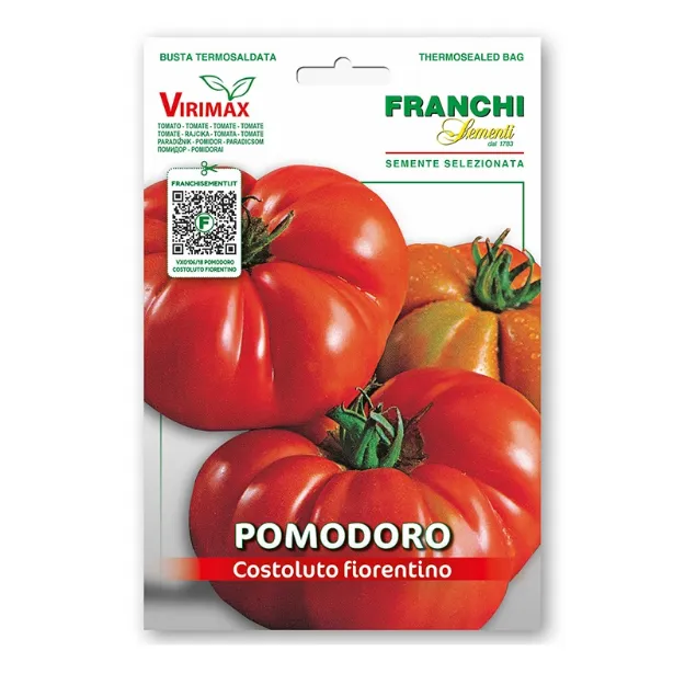 Sprednja stran embalaže semen Paradižnika Costoluto Fiorentino