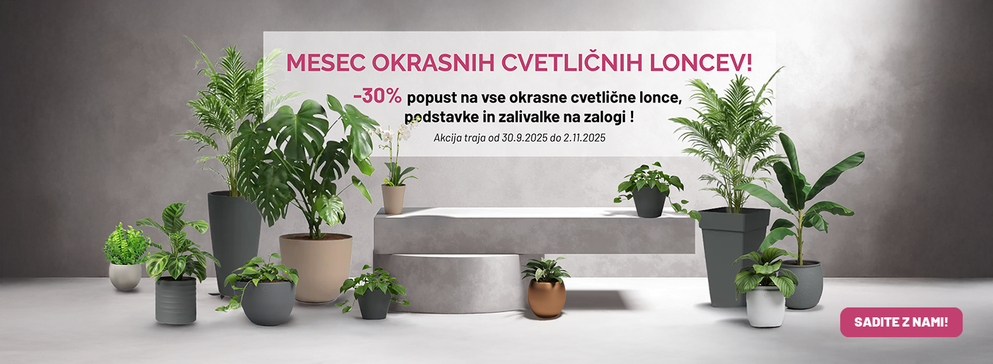 -30 % popust na okrasne cvetlične lonce