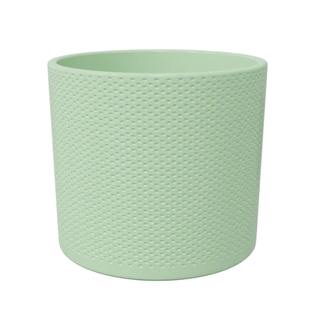 Okrogel okrasen cvetlični lonec EVi v mint barvi