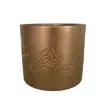 Okrasen cvetlični lonec iz keramike EVa z zimskim motivom snežink v bakreni barvi - mat finsih