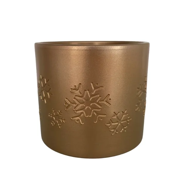 Okrasen cvetlični lonec iz keramike EVa z zimskim motivom snežink v bakreni barvi - mat finsih