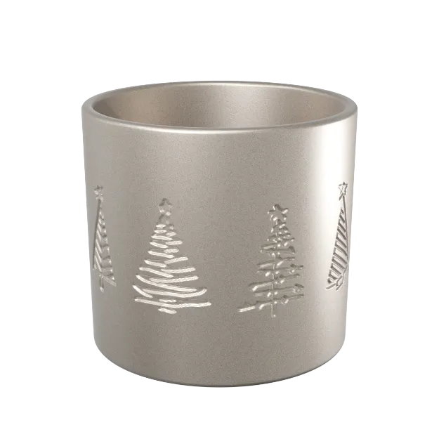 Okrasen keramičen lonec Linsa s smrečkami v srebrni ceni