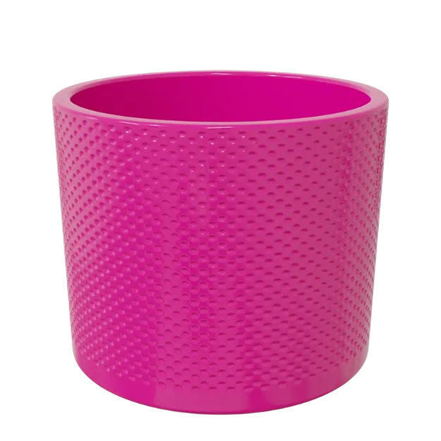 Okrasen keramičen cvetlični lonec Evi v fuksija barvi