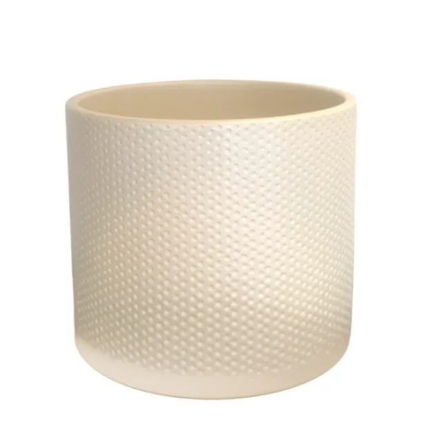 Keramičen cvetlični lonec Evi - smetana - sijaj