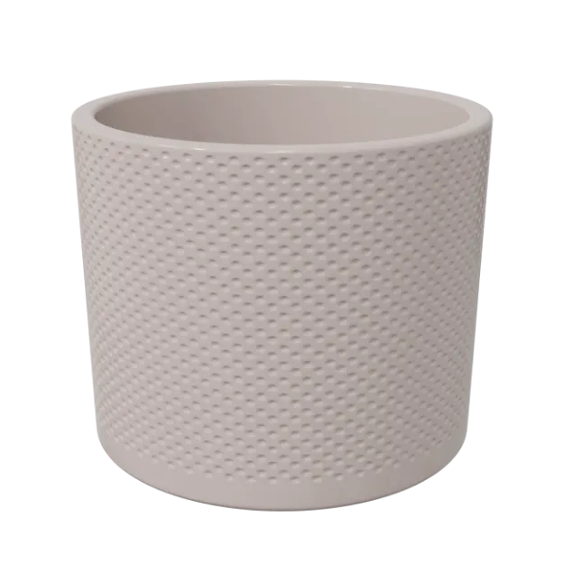 Keramičen cvetlični lonec Evi  - siva sijaj