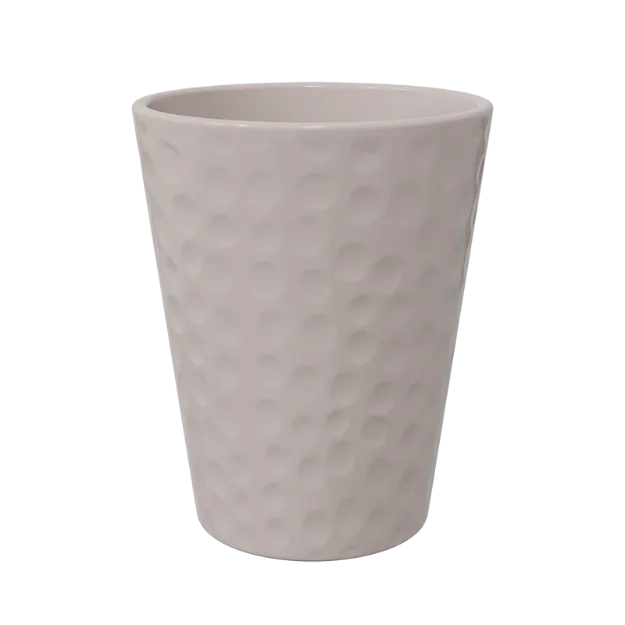 Okrasen keramičen lonec Linda - topla siva sijaj velik