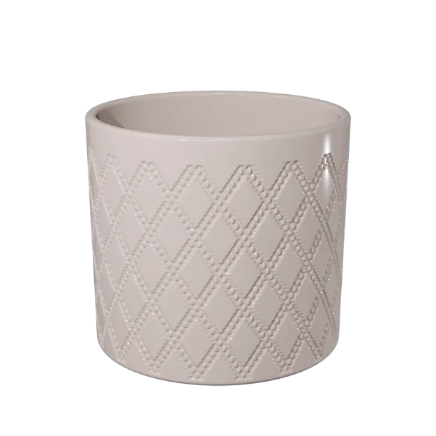 Okrasen cvetlični lonec Eva - siva - karo