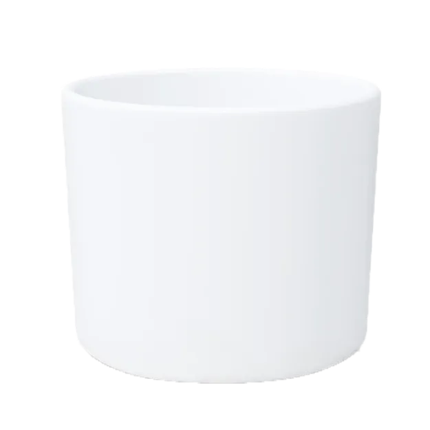 Okrasen cvetlični lonec Eva - bela sijaj - lonec na beli podlagi