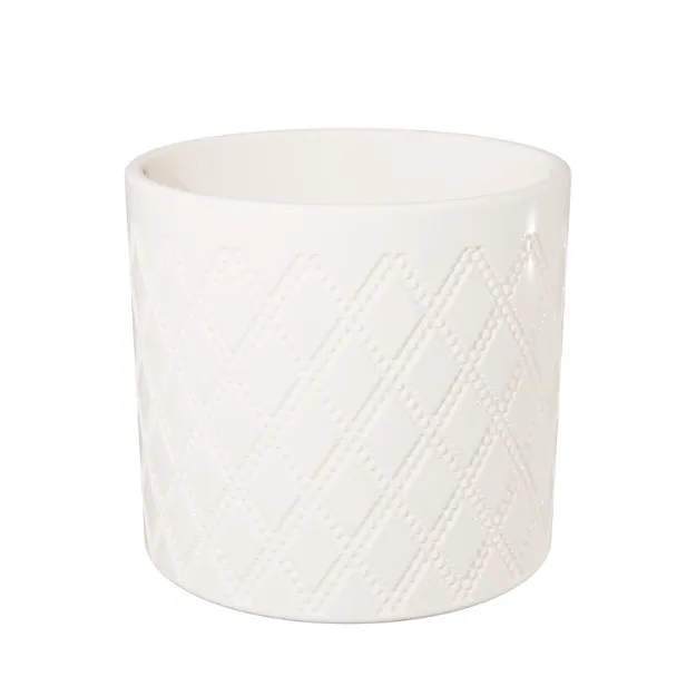 Okrasen cvetlični lonec Eva - smetana, sijaj