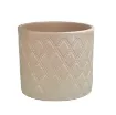 Okrasen cvetlični lonec Eva - bež, karo