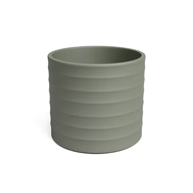 Keramični lonec Chloe zelen – s horizontalnimi črtami