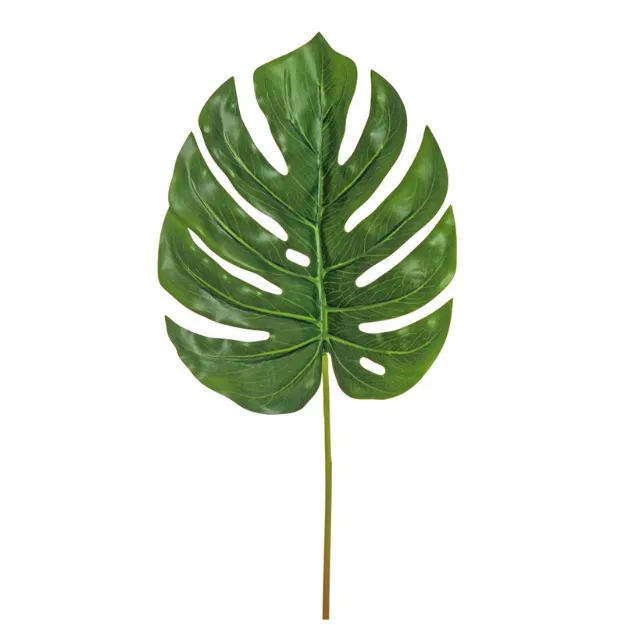 Realistično umetno zelenje Monstera Real Touch v temno zeleni barvi z velikim tropskim listom in dolžino 76,5 cm za moderno dekoracijo doma ali poslovnega prostora.