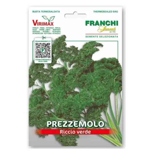 Semena kodrastega peteršilja Moss Curled 2 Franchi Sementi, srednje zgodnja sorta z gostimi, temno zelenimi in aromatičnimi kodrastimi listi.